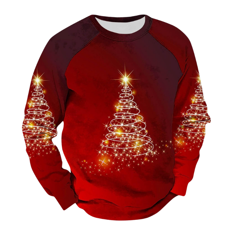 Sparkling Tree Design Christmas Sweatshirt 6XL