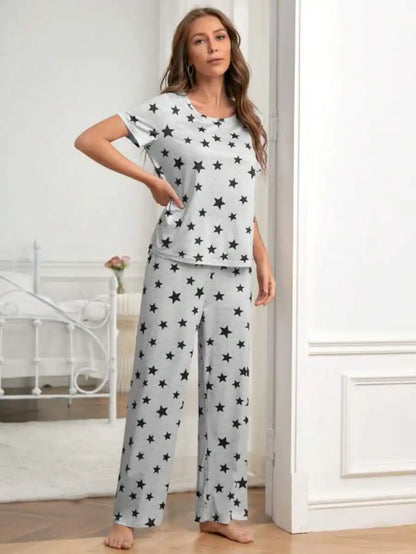 Star Printed Nightwear Pajama Set