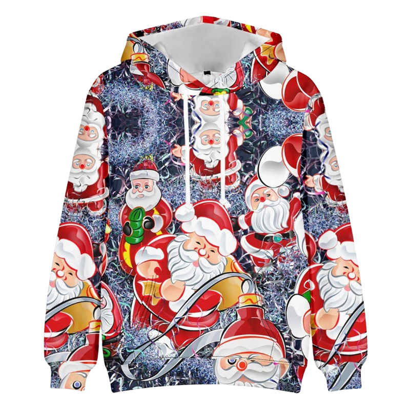 Vibrant Santa Claus Themed Christmas Hoodie 6XL