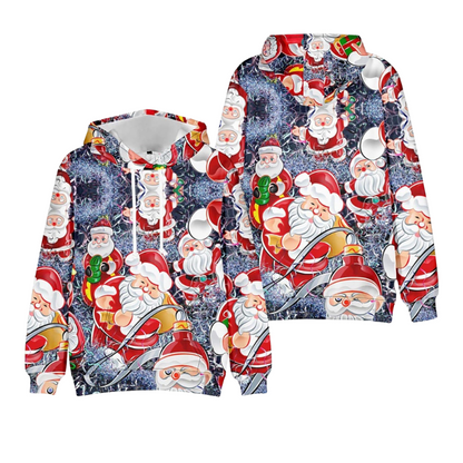 Vibrant Santa Claus Themed Christmas Hoodie