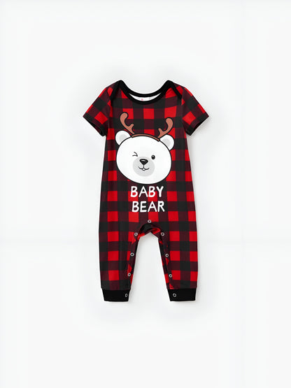 Xmas Bear Raglan Family Matching Short Set Baby