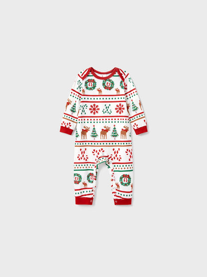 Xmas Tree Pattern Family Matching Pajama Set Baby