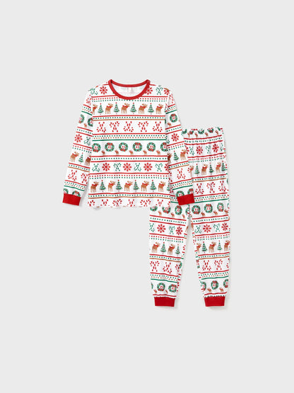 Xmas Tree Pattern Family Matching Pajama Set Men