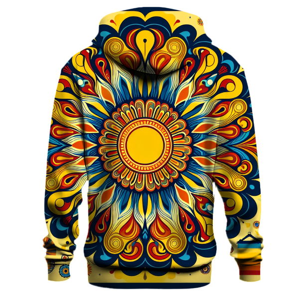 70s Style Sunburst Patterns Hoodie