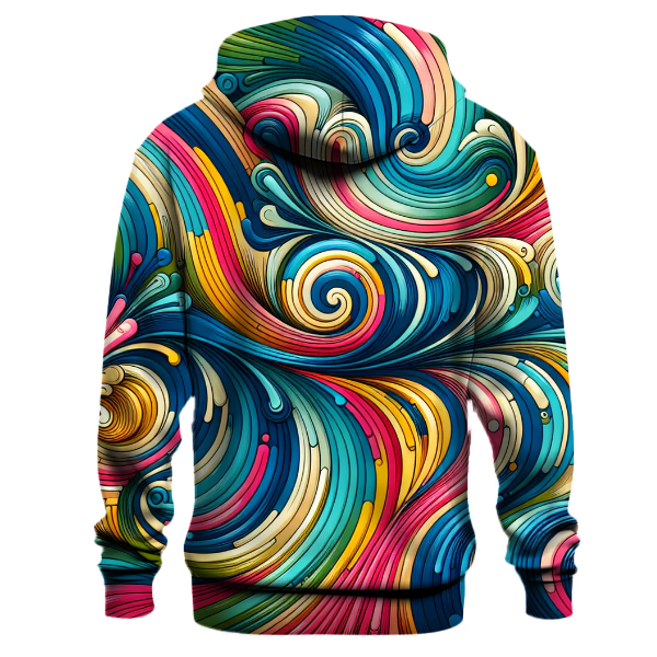 Vibrant Spiral Waves Hoodie