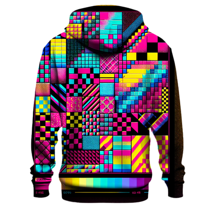 Vibrant Retro Checks Hoodie