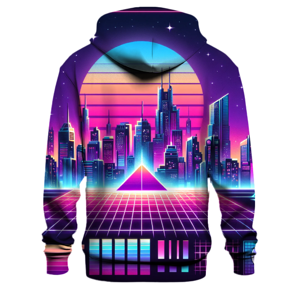 Retro Synthwave Skyline Hoodie