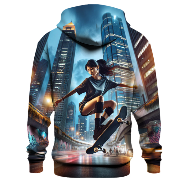 Skateboarding Cityscape Hoodie