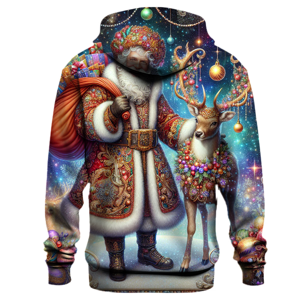 Santa Claus with His Reindeer Hoodie