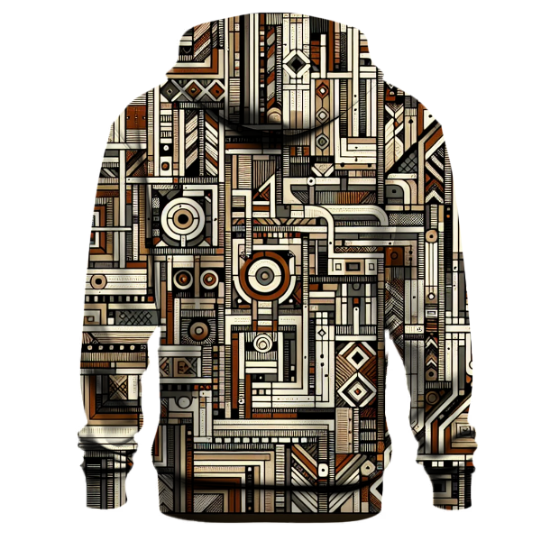 Vintage Geometric Maze Hoodie