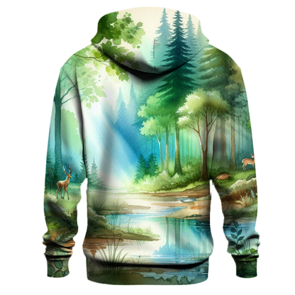 Whimsical Forest Landscape Hoodie