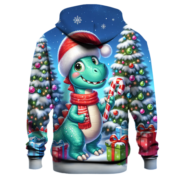 Whimsical Christmas Dino Hoodie