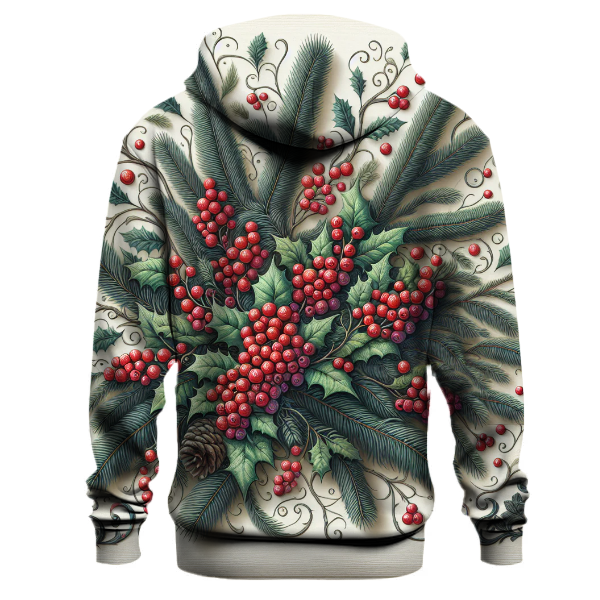 Winter Pine and Holly Harmony Hoodie