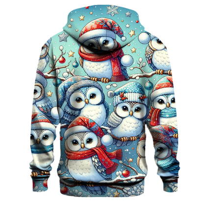 Whimsical Christmas Owl Collection Hoodie