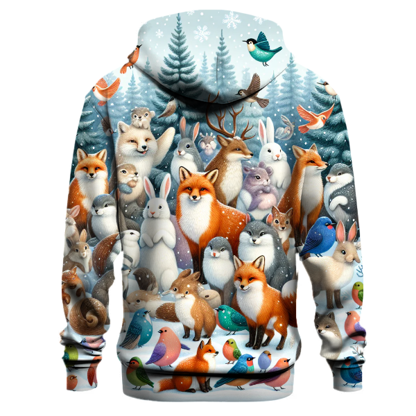 Frosty Winter Forest Friends Hoodie