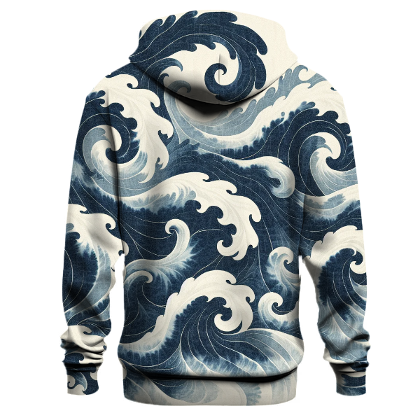 Vintage Indigo Waves Hoodie