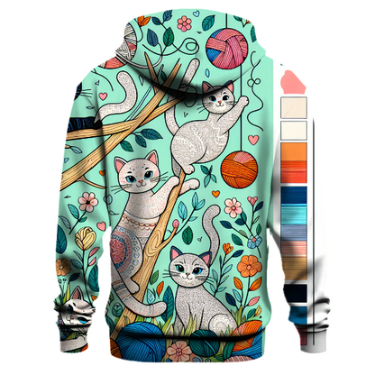 Whimsical Cat Parade Hoodie