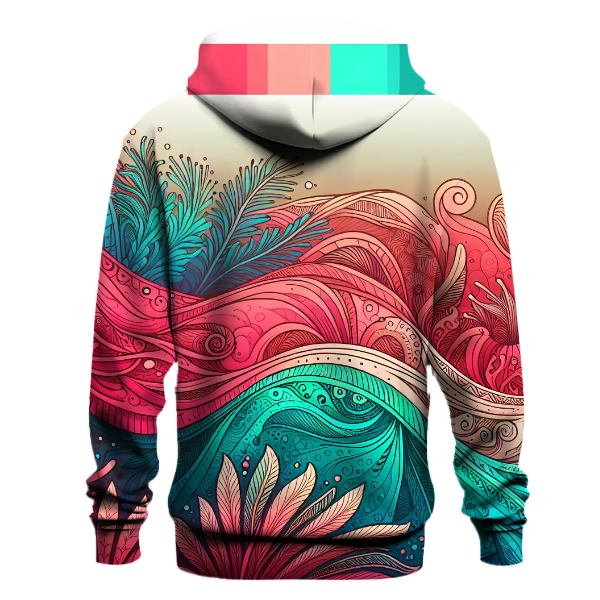 Vibrant Coral Reef Gradient Hoodie