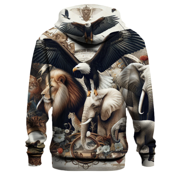 Vintage Wildlife Collage Hoodie