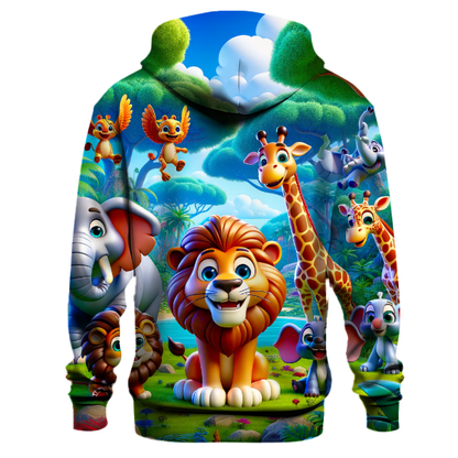 Playful Cartoon Safari Hoodie