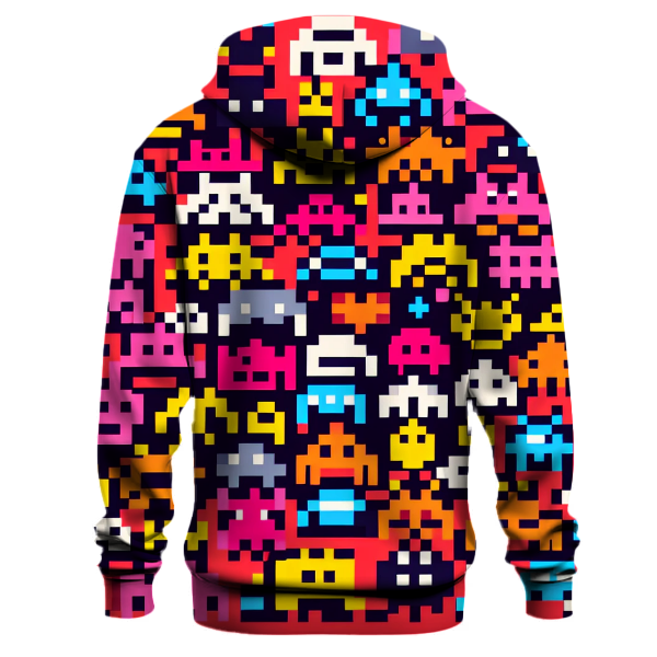 Vibrant Space Invader Hoodie