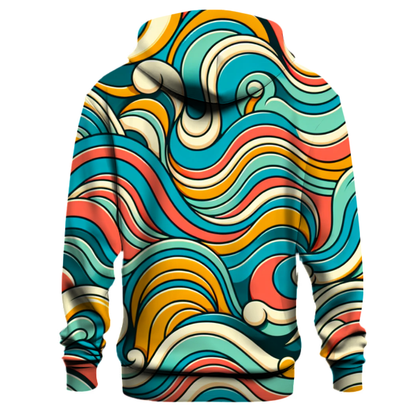 Vibrant 70s Waves Hoodie