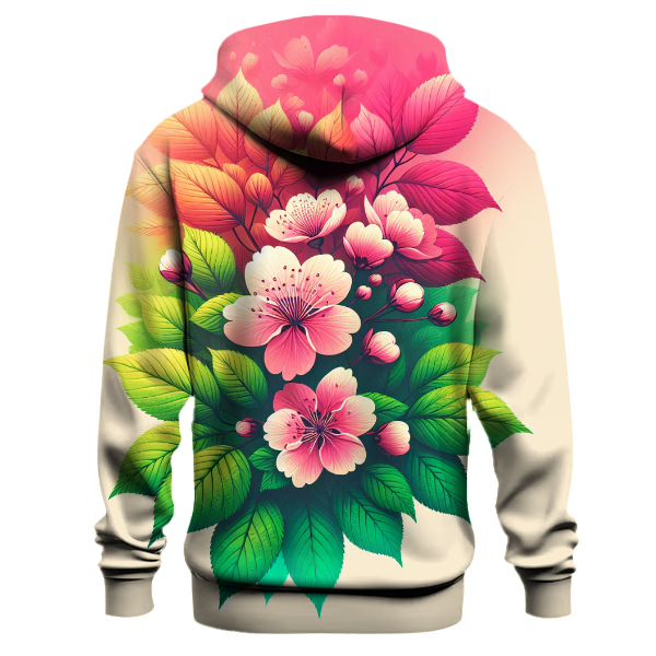 Vibrant Spring Blossom Fade Hoodie