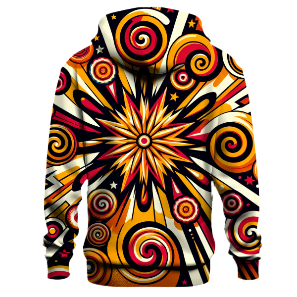 Retro Sunburst Spirals Hoodie