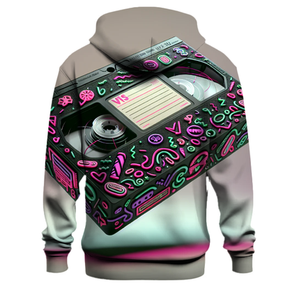 Vibrant VHS Revival Hoodie