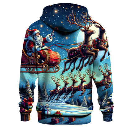 Santa's Reindeer Sleigh Ride Hoodie