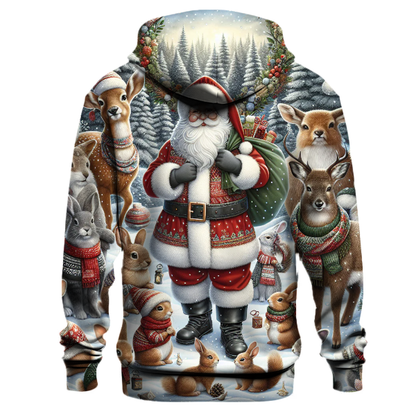 Woodland Santa Friends Hoodie