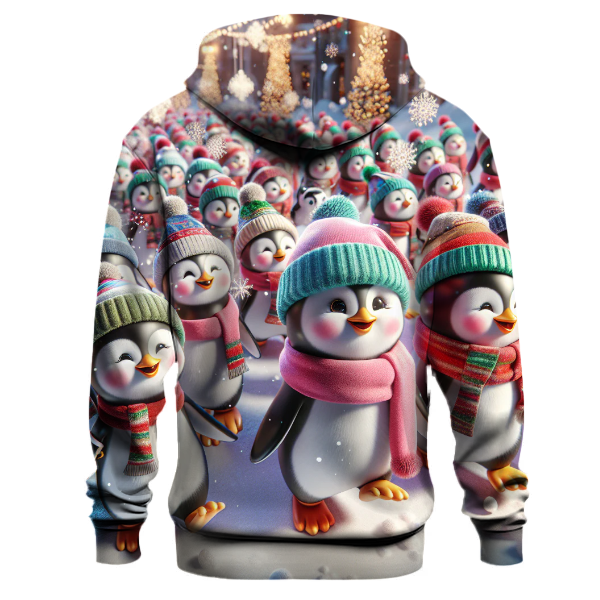 Adorable Christmas Penguin Parade Hoodie