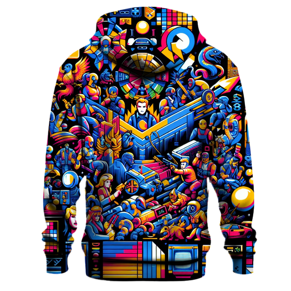 80s Arcade Game Collage Hoodie