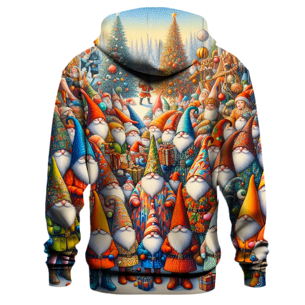 Whimsical Holiday Gnome Family Hoodie