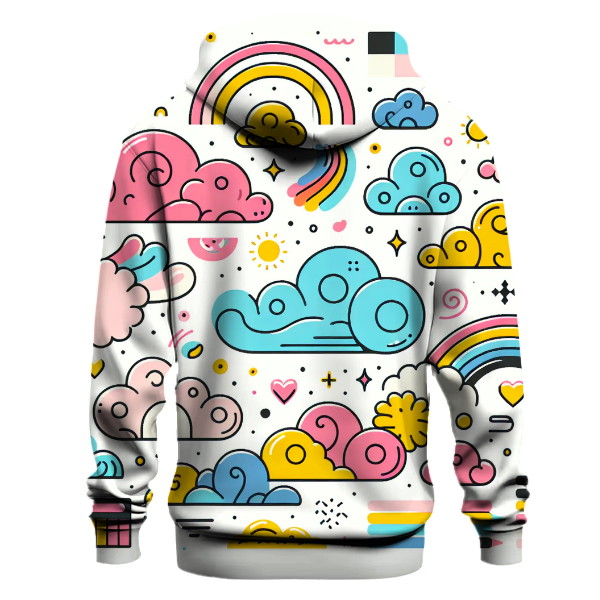 Whimsical Rainbow Clouds Hoodie