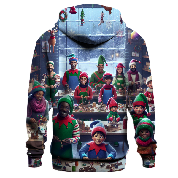 Santas Workshop with Elves and Toys Hoodie