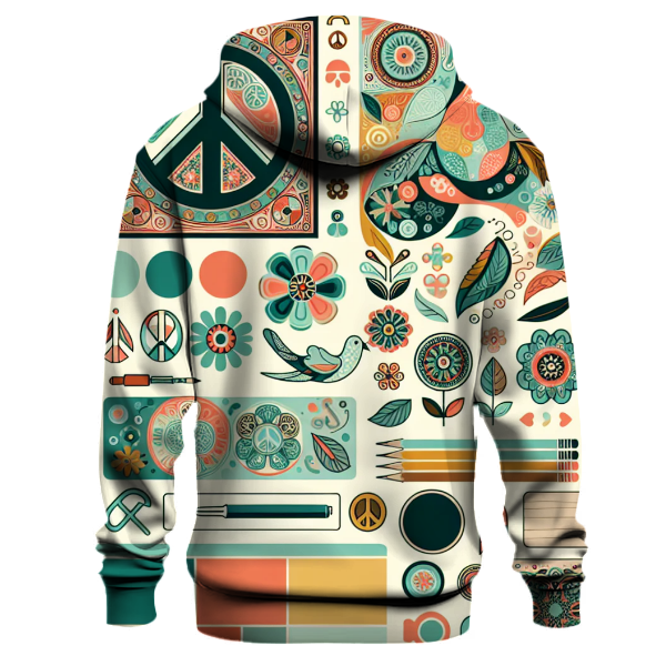 Vintage Peace Patchwork Hoodie