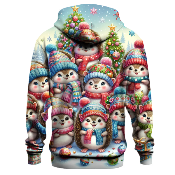 Whimsical Holiday Hedgehogs Hoodie