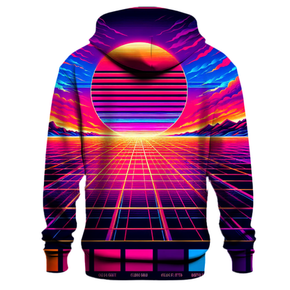 Retro Synthwave Grid Hoodie