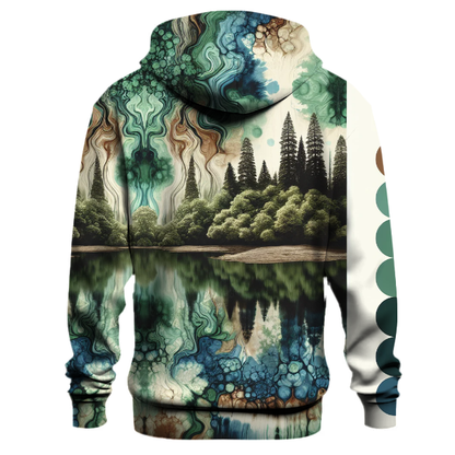 Forest Reflection Tie-Dye Hoodie