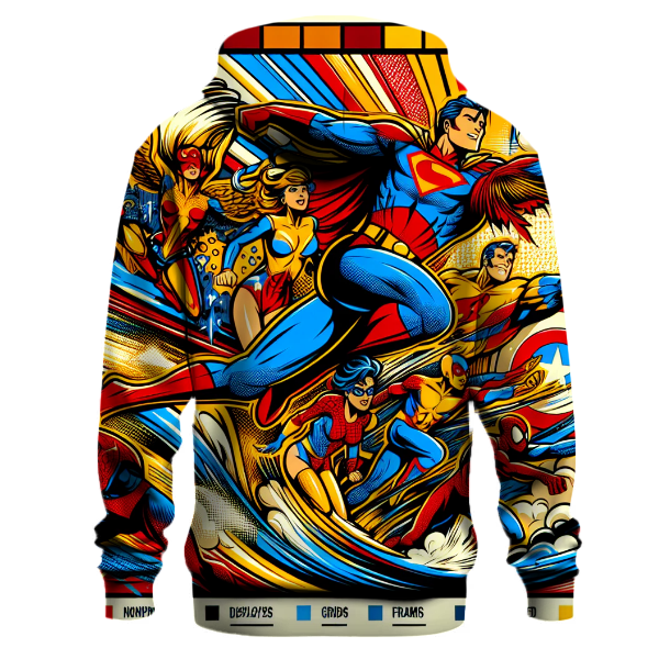 Vintage Comic Heroes Unite Hoodie