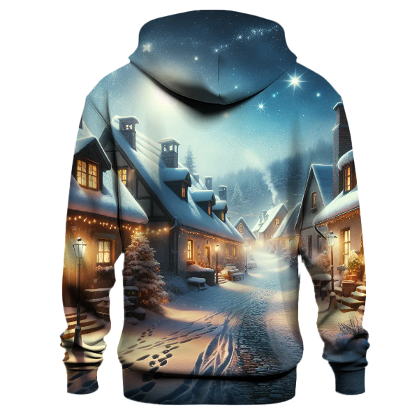 Starry Night Christmas Village Hoodie