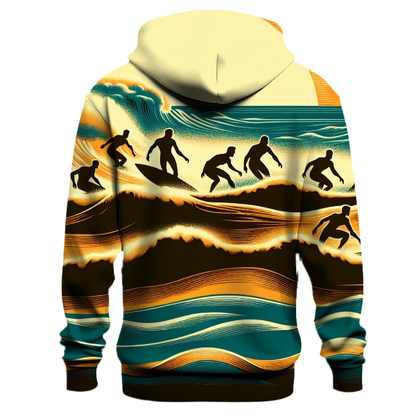 Vibrant 80s Sunset Surf Hoodie