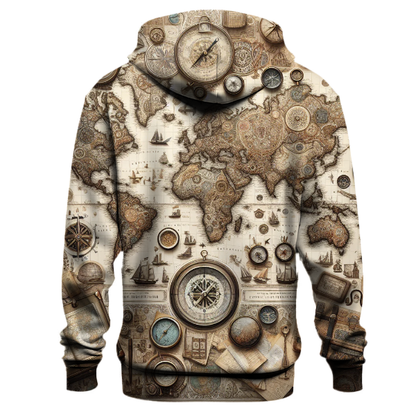 Vintage Travel Map Adventure Hoodie