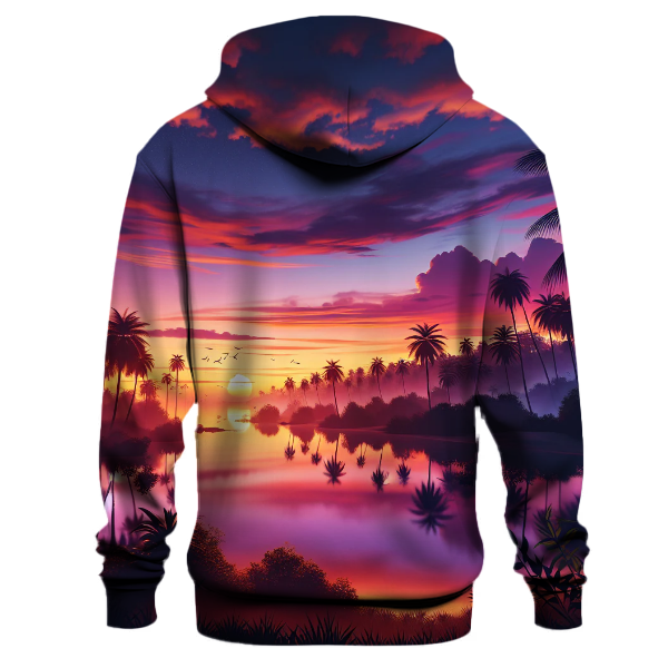 Vibrant Sunset Oasis Hoodie