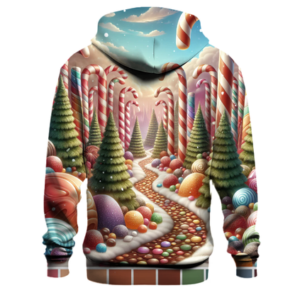 Whimsical Candy Cane Forest Hoodie