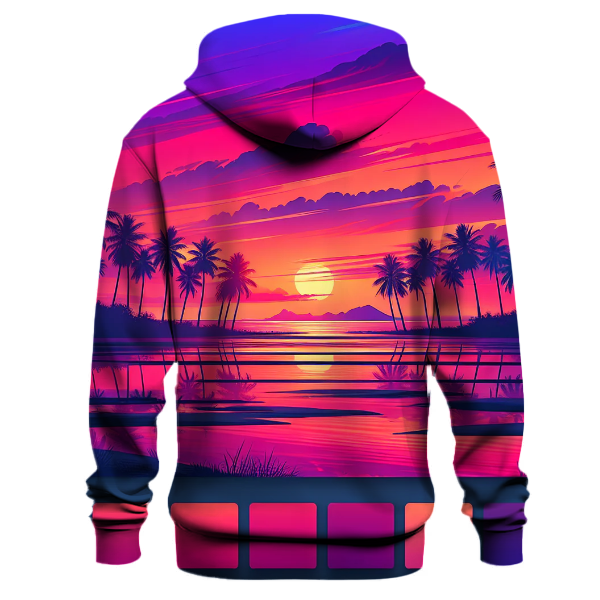 Retro Sunset and Palm Trees Hoodie