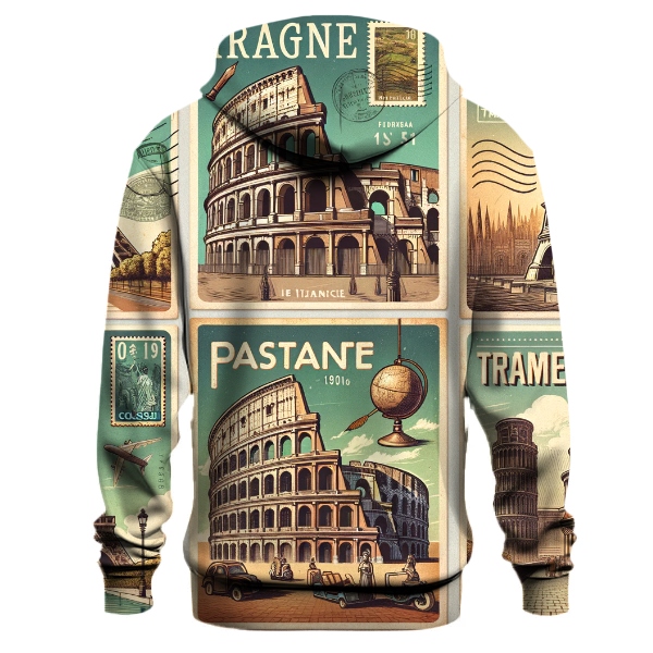 Vintage Travel Postcards Hoodie