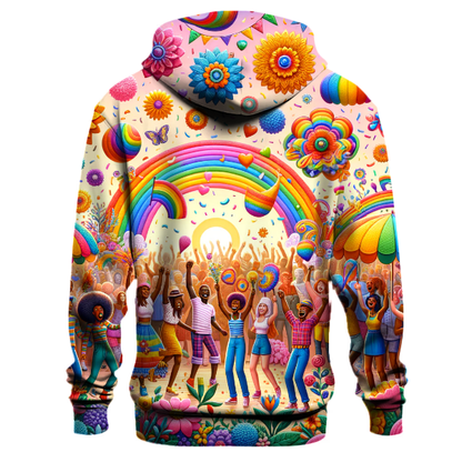 Vibrant Rainbow Celebration Hoodie