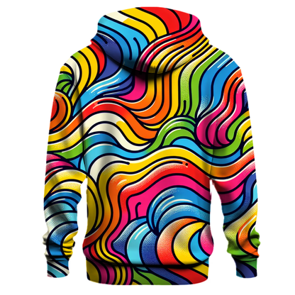 Vibrant 80s Rainbow Hoodie